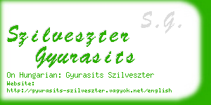 szilveszter gyurasits business card